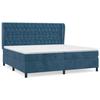 Maison Exclusive - Dark Blue Bed Slat Base and Mattress 200x200cm Velvet