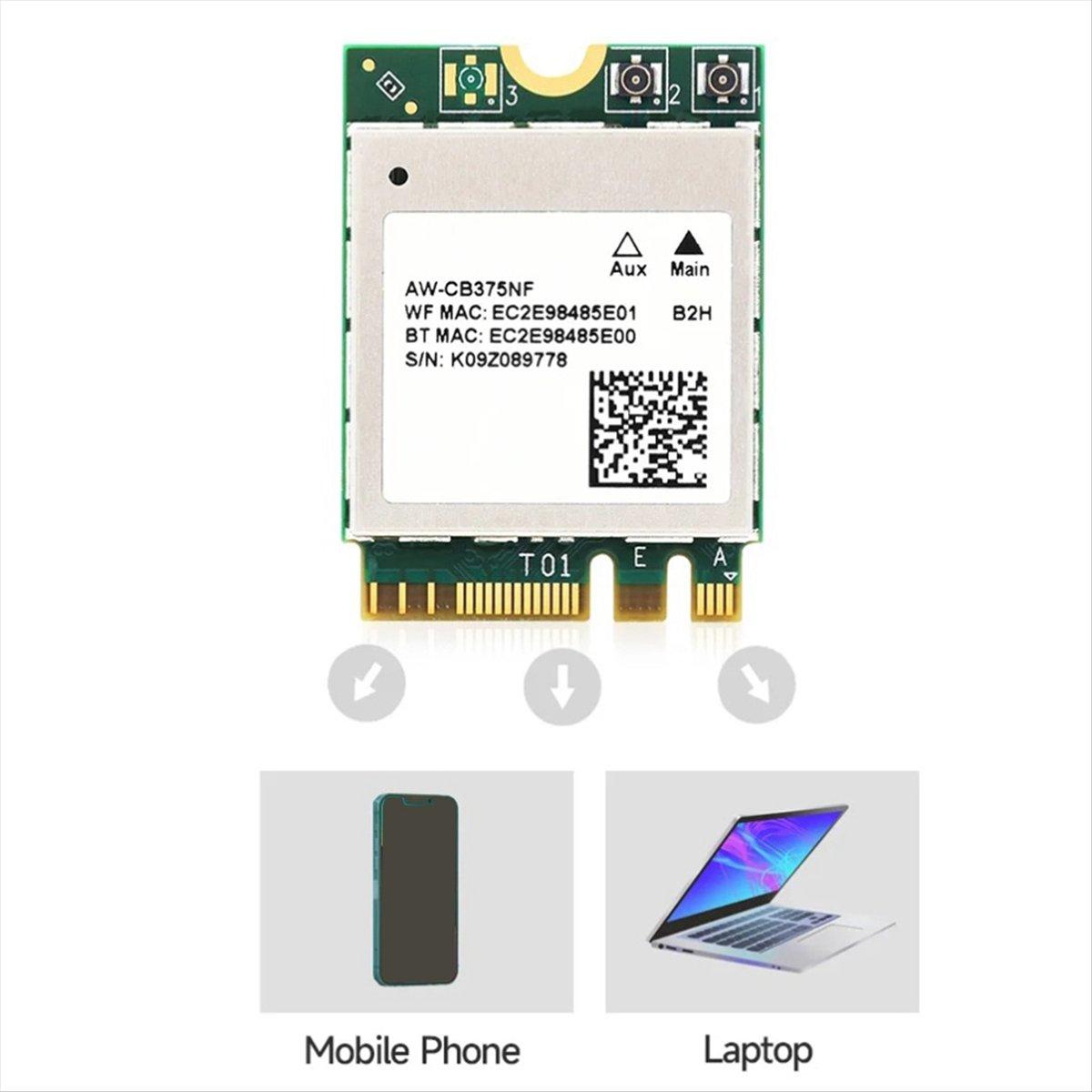 

AW-CB375NF Dual-Band Wireless Network Card,2.4G/5GHz Dual-Band WiFi Card,RTL8822CE-CG Core,Bluetooth5.0,Supports BLE NX China Mainland