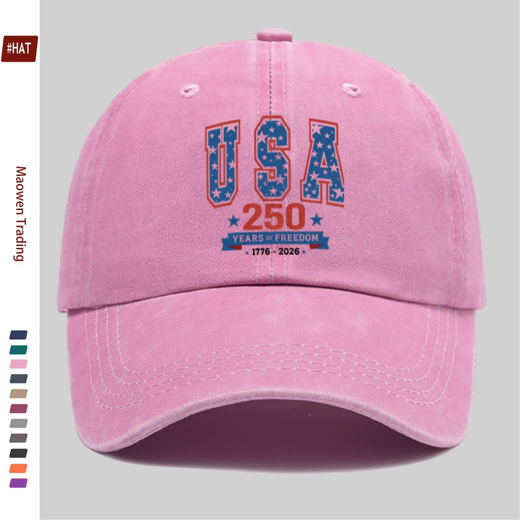 pc pcs American Freedom Baseball Cap Suitable for Outdoor Adjustable Trucker Hat with Vintage Star Print Washed Bu