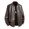 Herren Plus Size PU-Lederjacke Lässige Winddichte Oberbekleidung Urbaner Stil