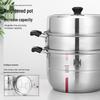 ZISIZ 304 Stainless Steel 3-Layer Steamer & Soup Pot