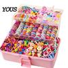Elastic Fabric Hair Ties Colorful Bands Clips Mini Claw Rubber Versatile Kit with Box for Girls Teens Children, Accessories Daily Styling Everyday