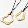 Geometric Hammered Hollow Pendant On Black Cord Necklace - Versatile Long Sweater Chain