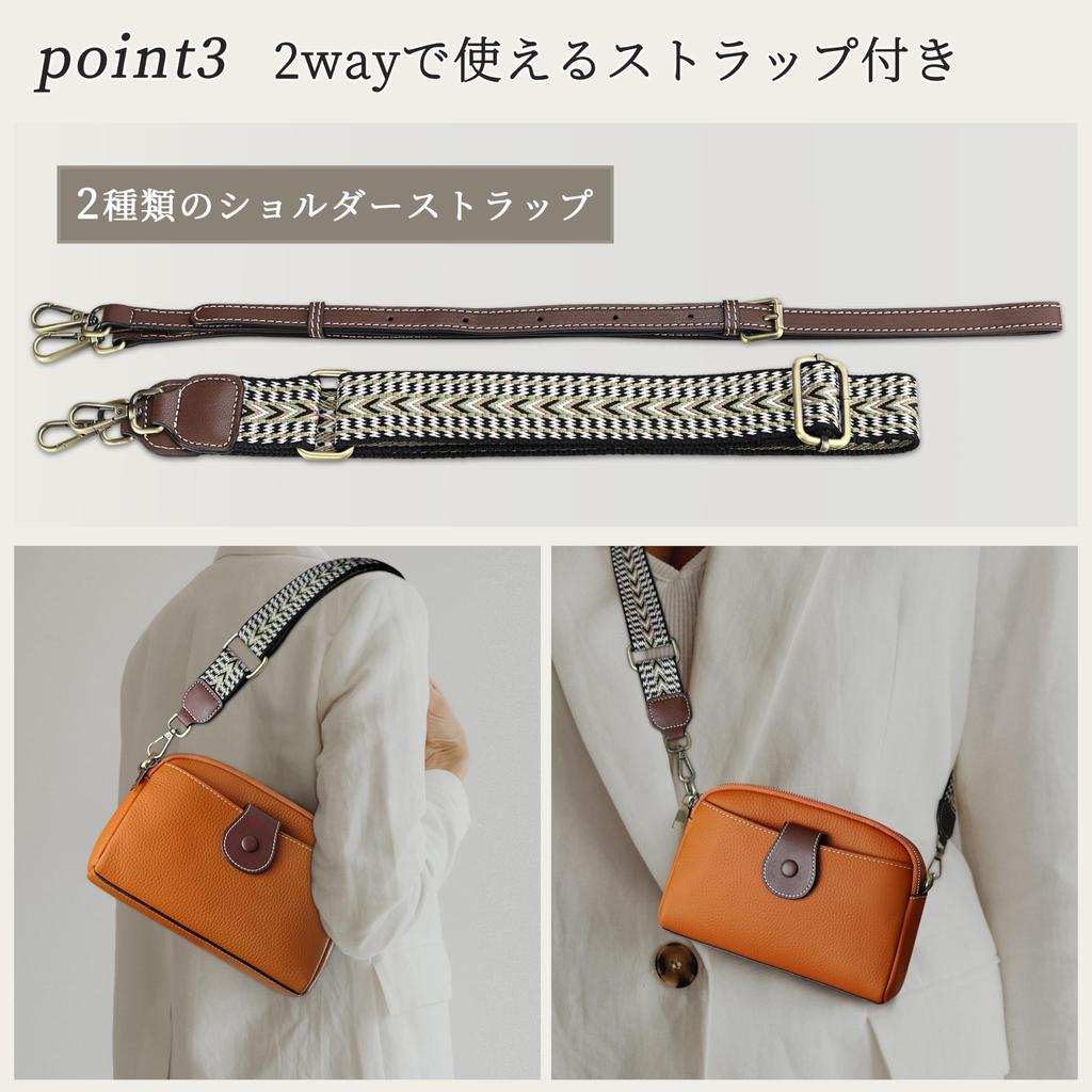 Shoulder Genuine Crossbody Shoulder Mini Small with Zipper Gift [FUKUYIN] Bag, Leather, Women's, 2-Way Bag, Handbag, Bag, Bag, Pocket, Lightweight,