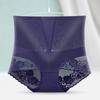 Chiloți cu flori cu broderie din dantelă pentru femei, chiloți sexy cu talie înaltă pentru ridicarea fundului, slip pentru sănătate, subțire, fără sudură, chiloți de mărime mare