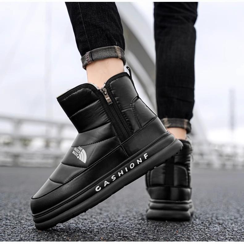 Men's Winter Thickened Padded Wool Waterproof Cozy Warm Cold Lightweight Hiking Waterproof Non-slip Thick-soled Snow Boots