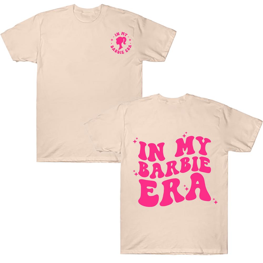 Бавовняні футболки Барбі з принтом «Моя ера Барбі», милі літні футболки для дівчат, жіночий топ з коротким рукавом, модний подарунок для жінок