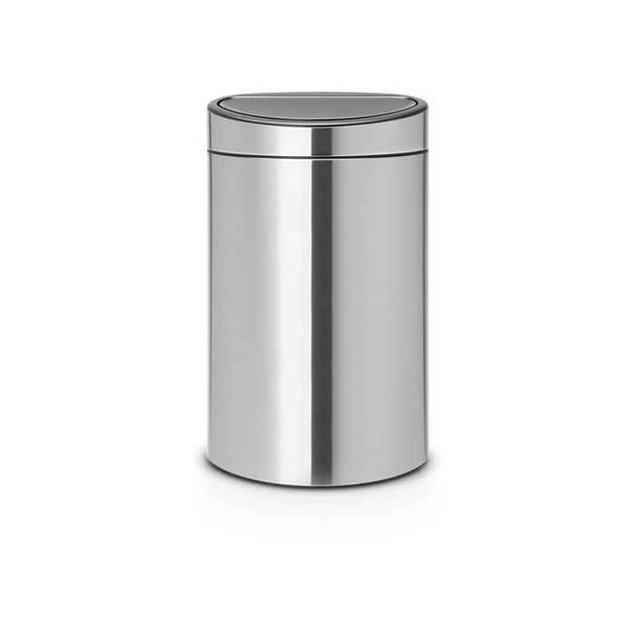 Poubelle Touch Bin - BRABANTIA - 40L - Acier Mat - Seau Intérieur Plastique - Adulte