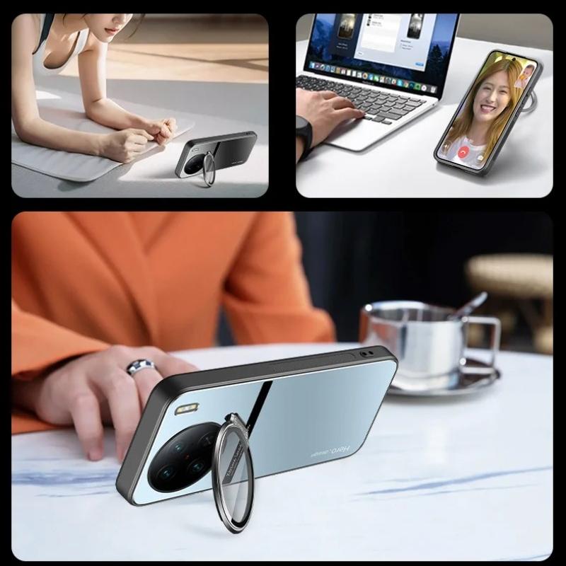 For Vivo X100 Ultra X100S Pro Metal Lens Camera Holder Cover for Vivo X100Ultra X100 S X 100 Pro Shockproof  Slim Matte Protection Kickstand Case