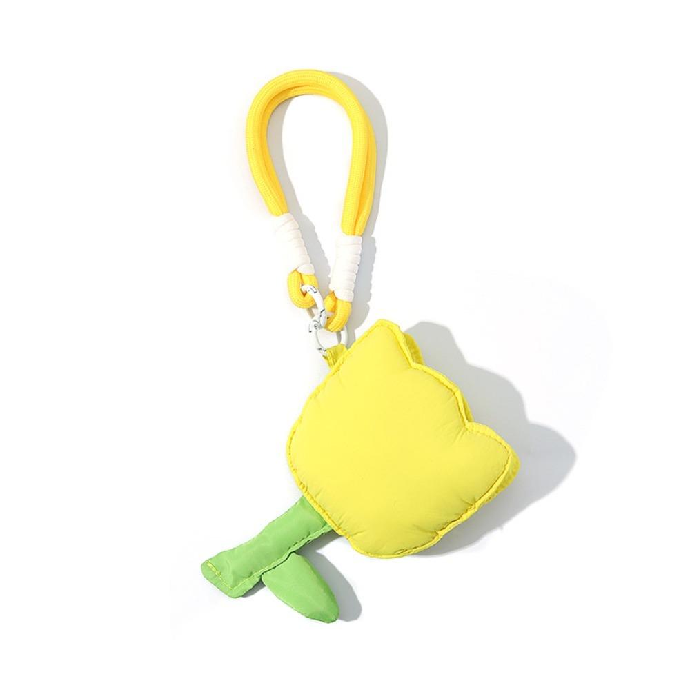 

Cute Tulip Flower Tulip Coin Purse Soft Cloth with Wristband Lipstick Storage Change Pouch жёлтый
