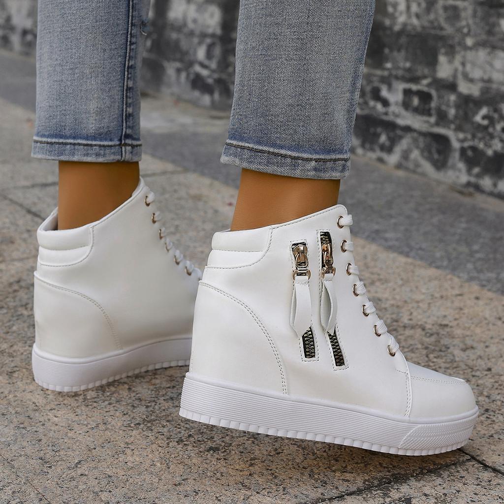 High-top Shoes Women's New Versatile Inner Height-increasing Women's Shoes Campus Sports Shoes Casual 2025 Show Height Popular Shoes Children