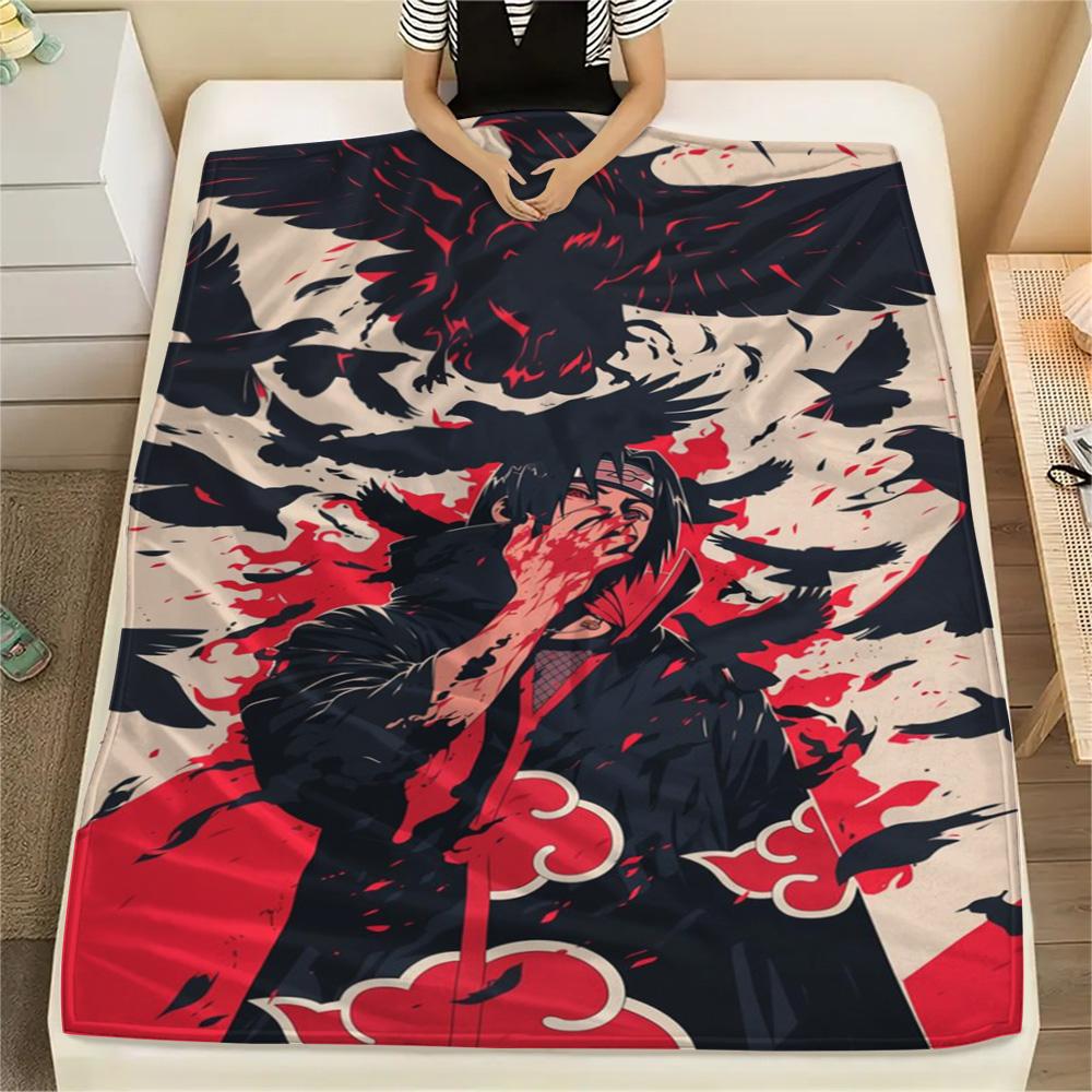 

Itachi Uchiha Indoor Relax Printed Flannel Blanket, Warm Daily Cover for Bedroom, Furniture Use and Outdoor Picnic.-TING 75x90cm