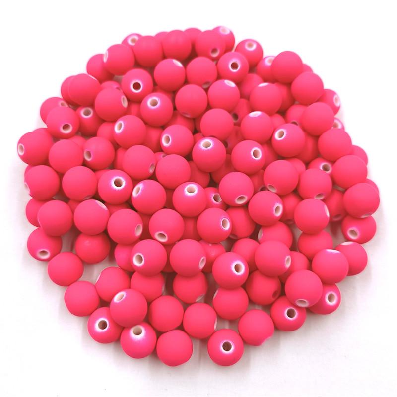 Creative 20Pcs DIY Handmade Beading Plastic Solid Dispersion Beads Ball Beads Candy Color Accessories For Jewelry Making Necklace Bracelet
