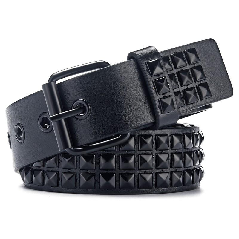New Square Bead Rivet Belt for Women, Heavy Metal Belt for Men and Women, Y2K European and American Punk Rock Jeans Belt