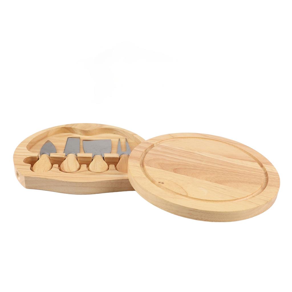 Placă rotundă pentru brânză cu 4 ustensile de tăiat Versatilă pentru fructe, brânză, condimente Tavă de servire