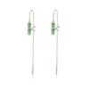 Emerald Bamboo Elegant Green Earrings - Fresh, Exquisite, Trendy Silver Needle Jewelry 2023