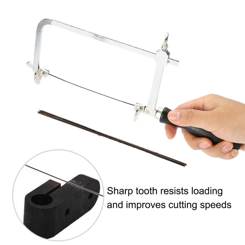 Adjustable Mini Hand Saw U Shape Jeweler's Sawbow Steel Hacksaw Spirals Saw Blade Kit DIY Hand Tool Jewelry Woodwork Craft Tools