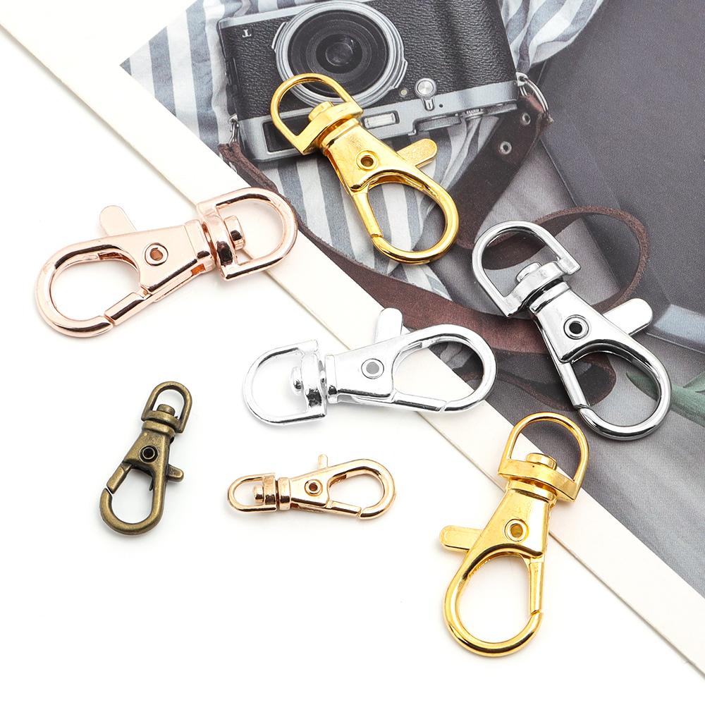 10pcs/bag Retro Alloy Keychain Lobster Clasp Hooks Swivel Split Key Ring For Dog Chain Bag Key Pendant Connector Accessories