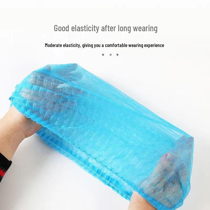 Disposable Breathable Non-woven Hair Net for Dustproof Protection In Kitchens or Workshops, Blue and White