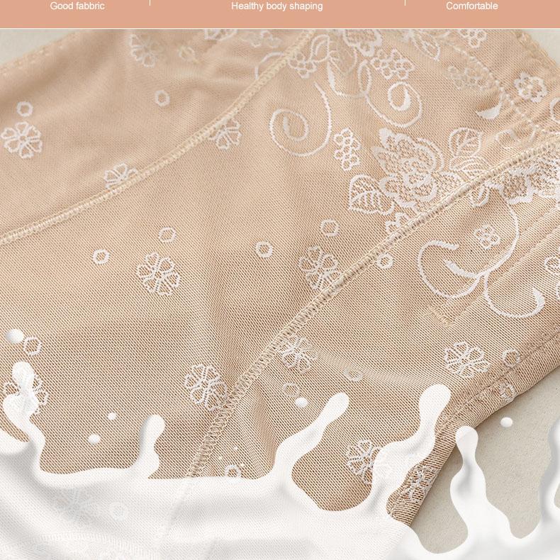 Women's Jacquard Cotton Crotch High-waist Belly Sculpting Underpants Four Seasons Large Size Lace Shapewear Panties