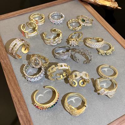 Gold Electroplated Zircon Bow Ring - Korean Design, Fashionable Light Luxury Jewelry