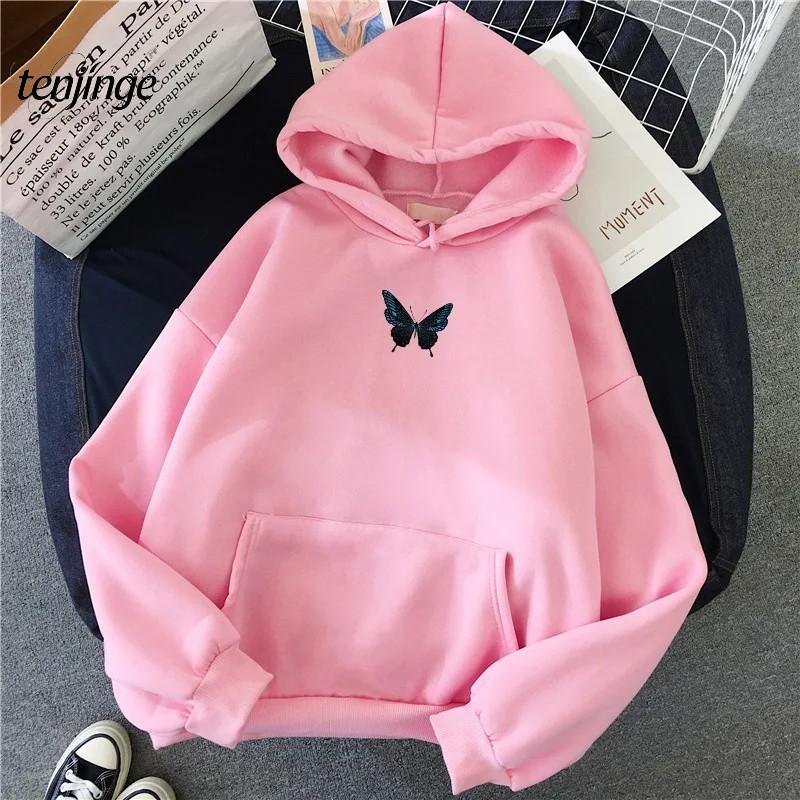 Hot Selling Winter New Hooded Sweatshirt with Sweet and Simple Printed Korean Style Fresh Streetwear Women's Hooded Sweatshirt