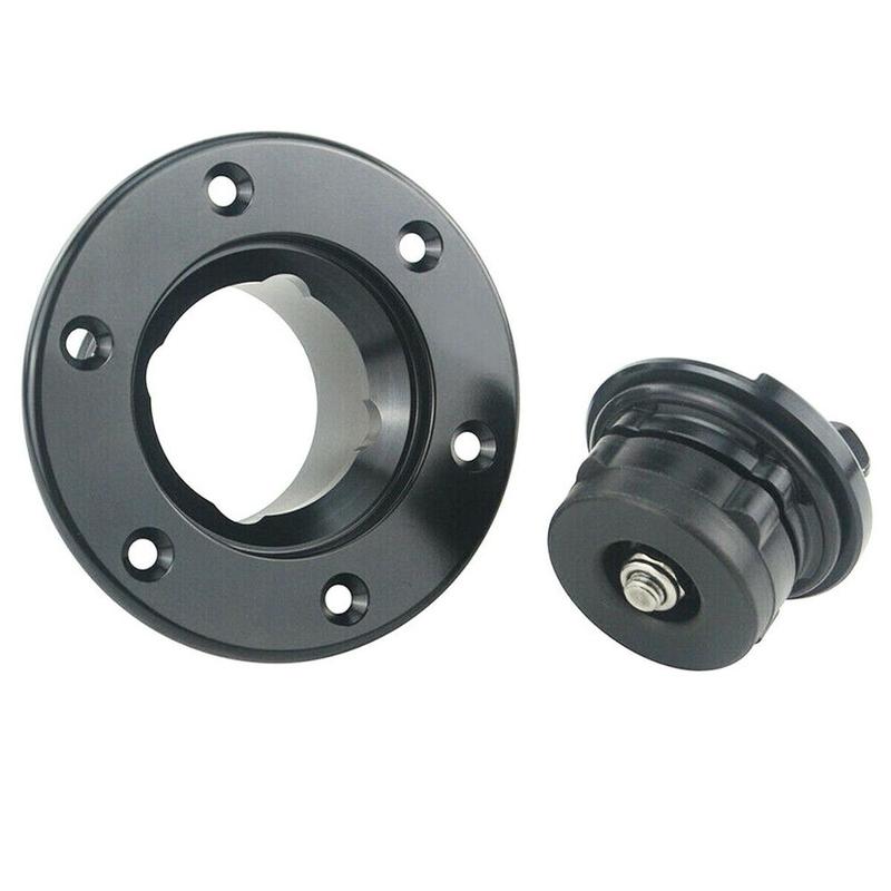 Billet Fuel Cell / Fuel Surge Tank Cap Flush Mount 6 Bolt Open ID 35.5mm Black