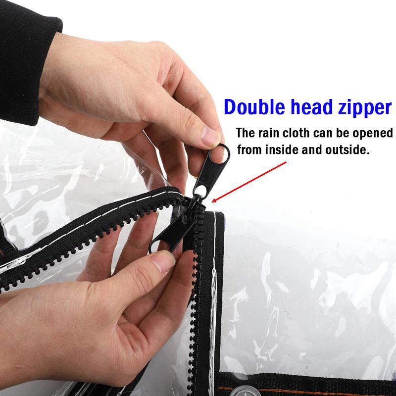 Waterproof Transparent PVC With Zipper Weatherproof Durable Black Rope Edge Canopy Foldable Rain Cover For Garden Furniture