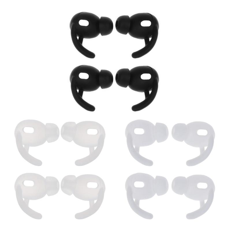 2 Pairs Soft Silicone Ear Pads Eartips Earphone Silicone Case Ear Hook In-ear Earbuds for 3 Earphones