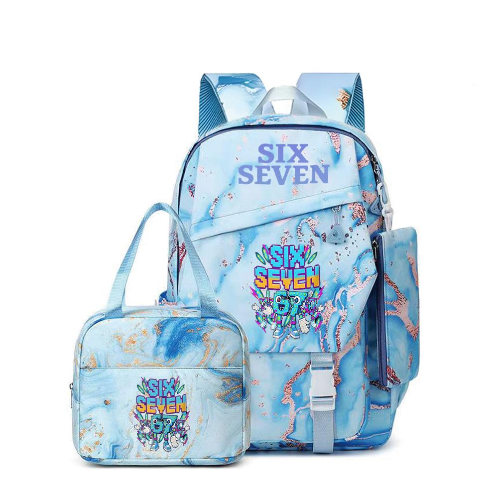 67 Stems Printed Peripheral Backpack For Primary And Secondary School Students Sixseven Schoolbags Three-Piece Set