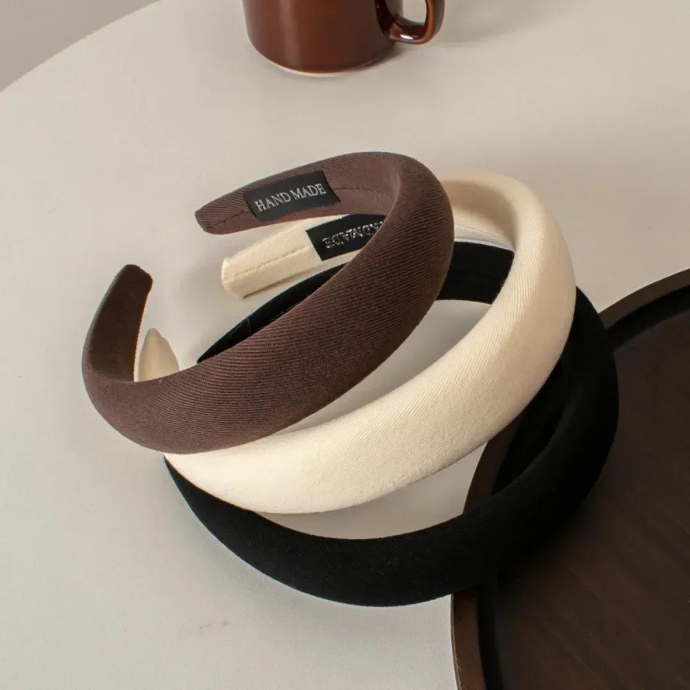 New Solid Color Thick Sponge Hairband Women's Girls Elegant Head Band Makeup Face Wash Hair Hoop Fashion Hair Accessories