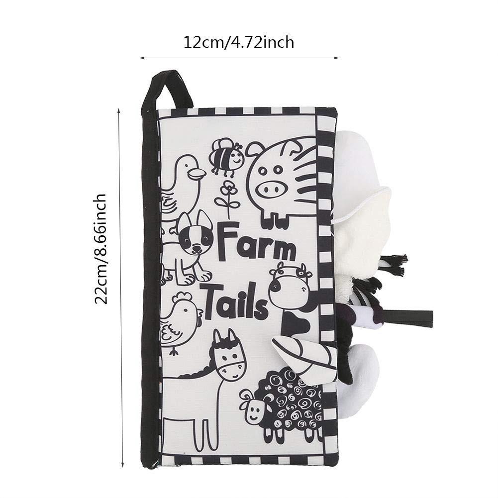 Early Education Toys Black and White Puzzle Tail Cloth Book