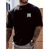 T-shirt a maniche corte casual estiva da uomo giovane alla moda sportiva stampata larga europea-americana