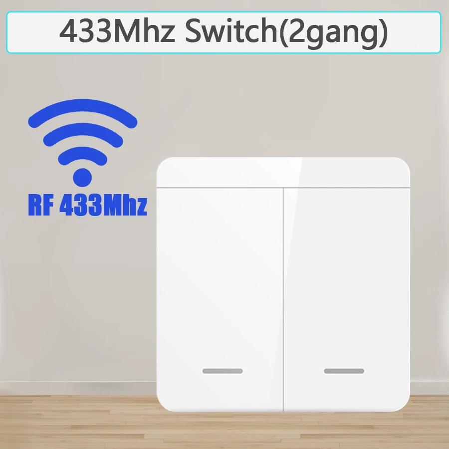 Interruttore a parete per luci wireless, ricevitore relè RF 433Mhz, interruttore a pannello 1/2/3 gang, interruttore di controllo remoto per lampada a LED 10A 110V 220V