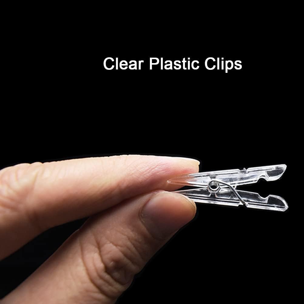 100 Pcs Mini Clear Photo Clips, Mini Clothesp Clip, Clothes Line Clips, Mini Transparent Plastic Clips