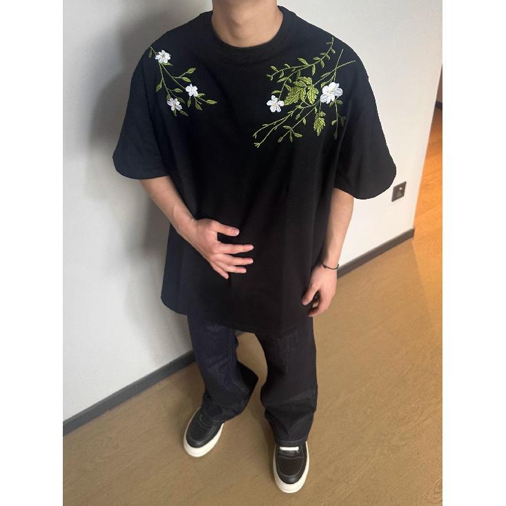 Summer Men's Casual All-Matching Printed T-shirt Loose Trendy Men's Round Neck Top