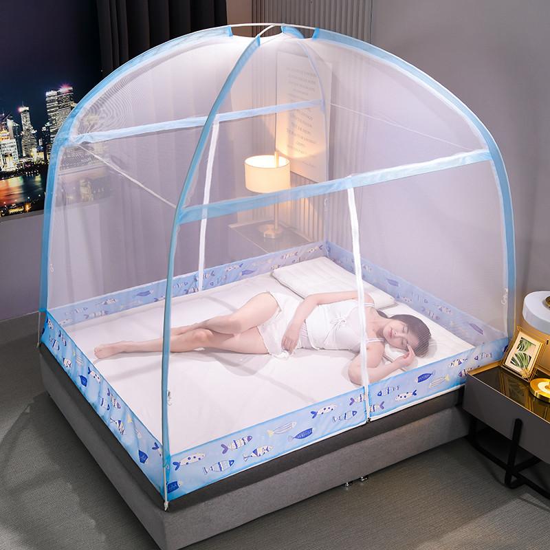 2022 Installation-free Yurt Mosquito Net Dust Top Household Encryption Thickened Student Dormitory Mosquito Net