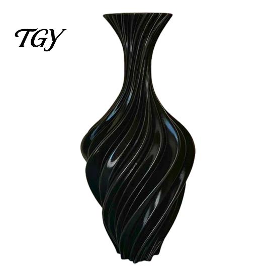 Stijlvolle Tuinpot 3D Geprinte Decoratieve Vaas, Gedraaid Spiraalontwerp, Minimalistische Tafelblad Moderne Persoonlijkheid Vaas voor Huis Hydroponische Bloem