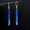 Natural Blue Multi Fire Ethiopian Opal Cabochon Beaded Earrings, 925 Silver , Rainbow Gemstone