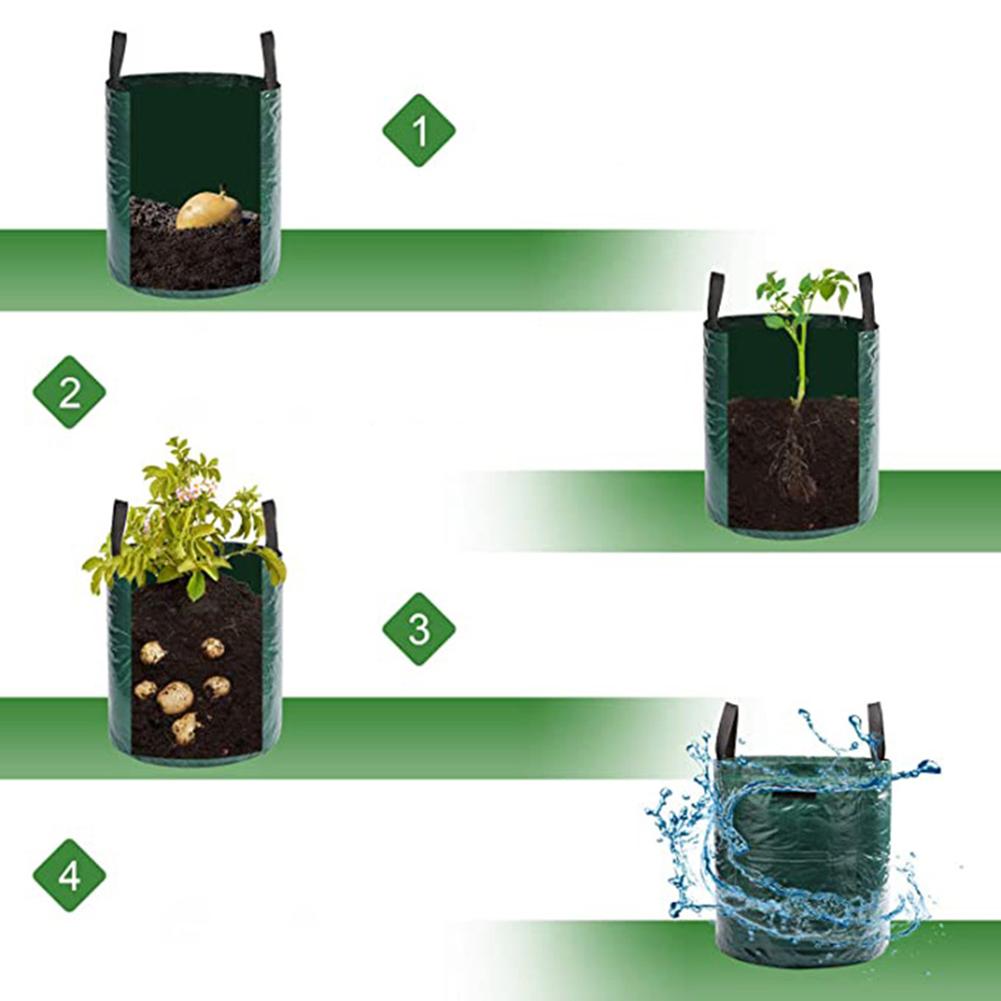 Garden Composting 10-gallon Foldable Compost Bag Compost Bag Garden Waste Bag PE Woven Fabric Thickened Bottom