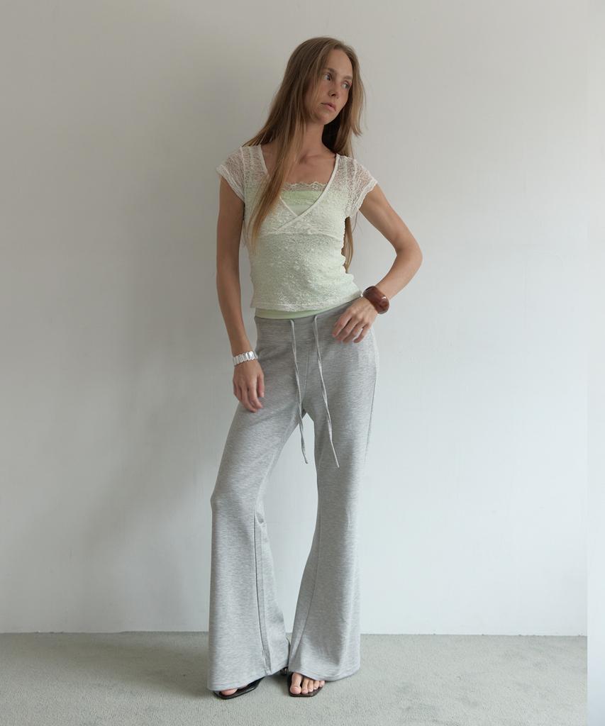 Asula Relaxed Bootcut Pants (Melange Gray)