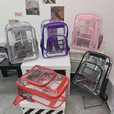 Mochila Escolar de PVC Transparente Impermeável - Grande Capacidade, Venda Quente