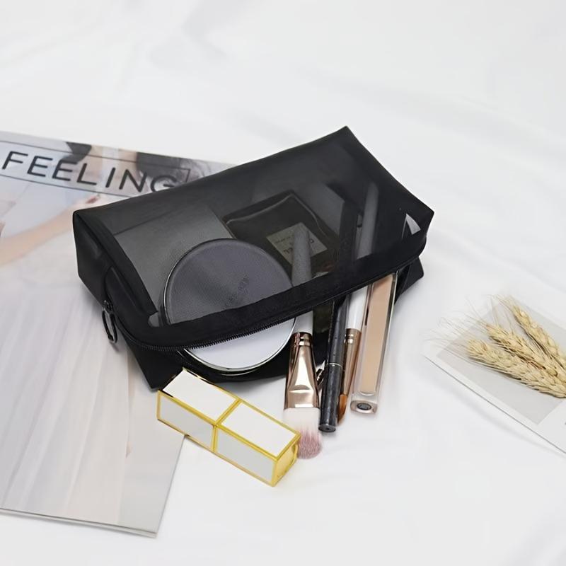 2026 10pcs Mesh Makeup Bags Portable Zipper Cosmetic Bags Breathable Travel Toiletry Bags for Home Travel Accessories Organizer