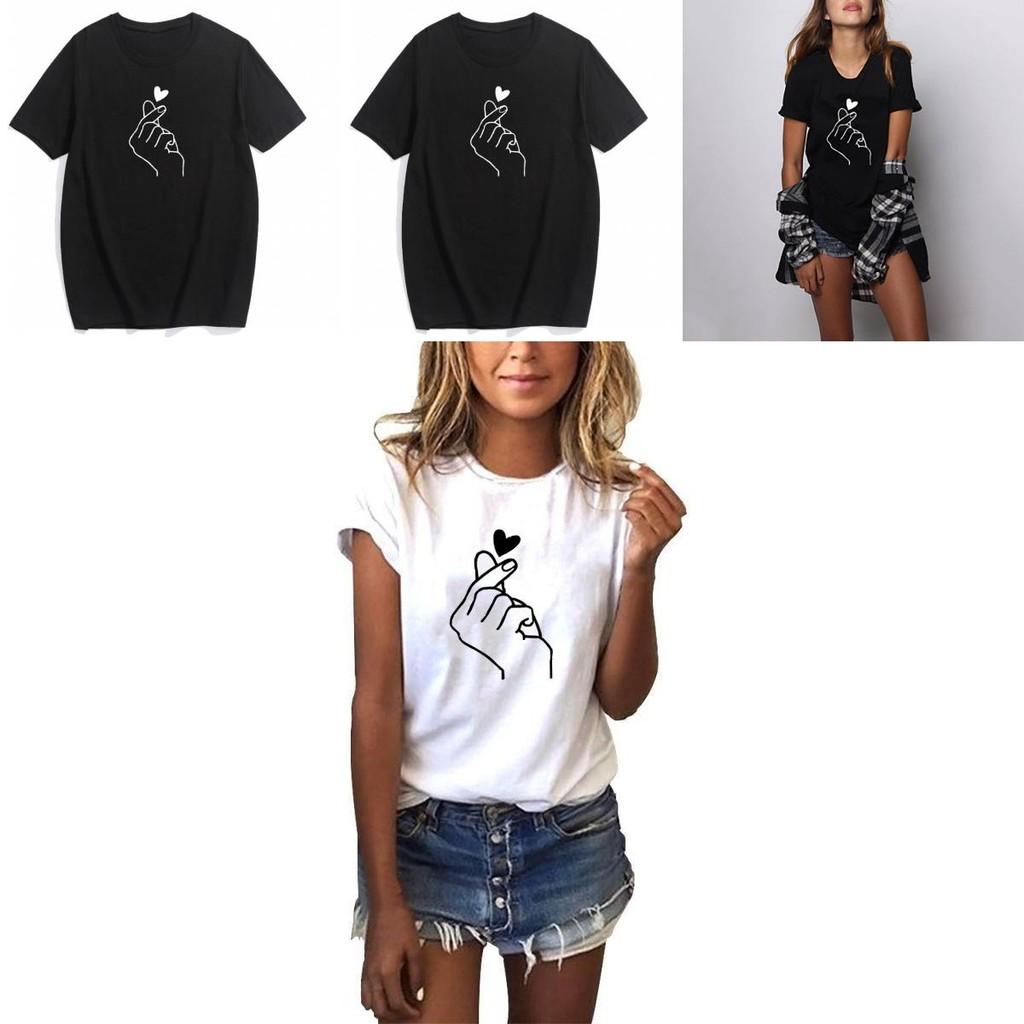 Stylish Heart Print T-shirt For Women Featuring Soft Comfortable Fabric And Casual Design