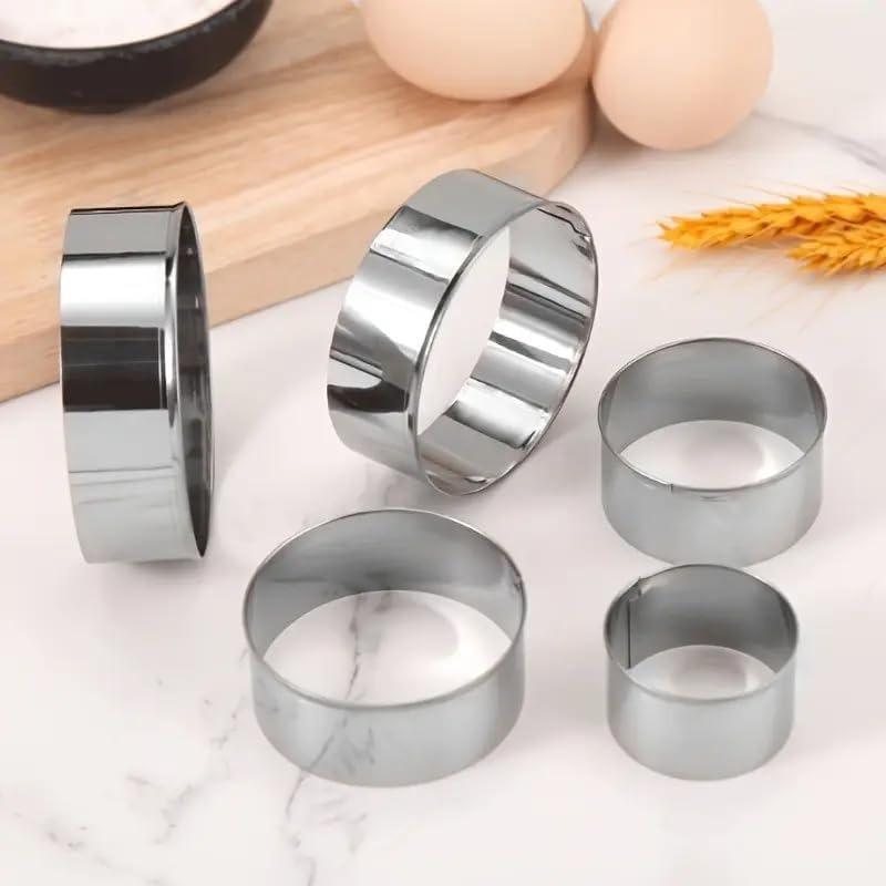 3pcs/Set, Stainless Steel Biscuit Pastry Wrap Dough Cutter, Fondant Mold, Cookie Maker, Round Baking Accessories