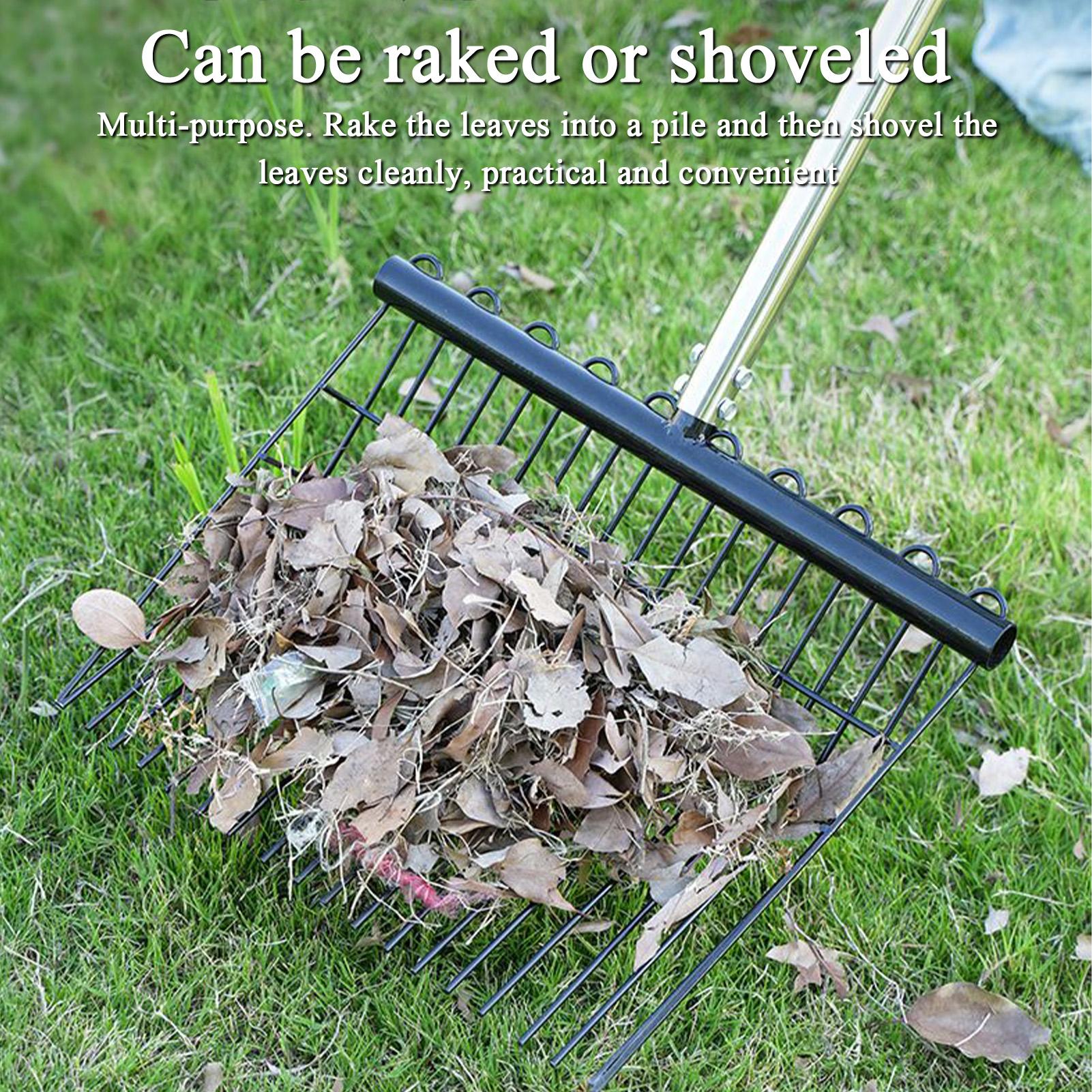 

Садовые грабли из нержавеющей стали с длинной ручкой, культиватор, садовые инструменты, совок для куриного помета для фермерского двора, сгребания листьев CHINA