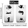 500 Pcs/Set Black Cat Roll Sticker Graffiti Stickers Diy Phone Case Laptop Water Bottle Waterproof Stickers