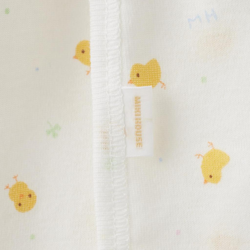 Miki House Baby Chick Made in for Boys and Undershirt, Design, 100% Cotton, Japan, Girls, Newborn, 60cm, White, 40-2107-385