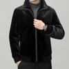 Men's Winter 2025 Sable Wool Jacket: Middle-aged Short Loose Lapel Coat