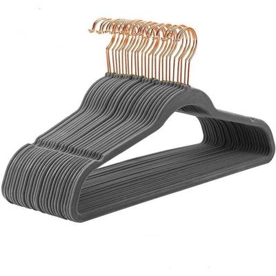 JINGRUIXIANG 45cm Flocked Non-Slip Adult Clothes Hangers, 10-Pack